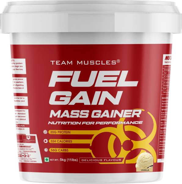TEAM MUSCLES TM Fuel Gain Mass Gainer-5 Kg| Weight Gainer | Heavy Weight Gainer | Bulk Gainer Weight Gainers/Mass Gainers