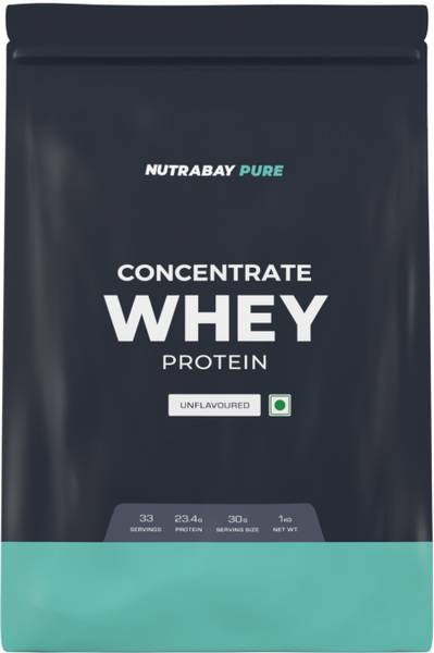 Nutrabay Pure 100% Whey Protein Concentrate || Raw Whey - Whey Protein  (1 kg, Unflavoured)