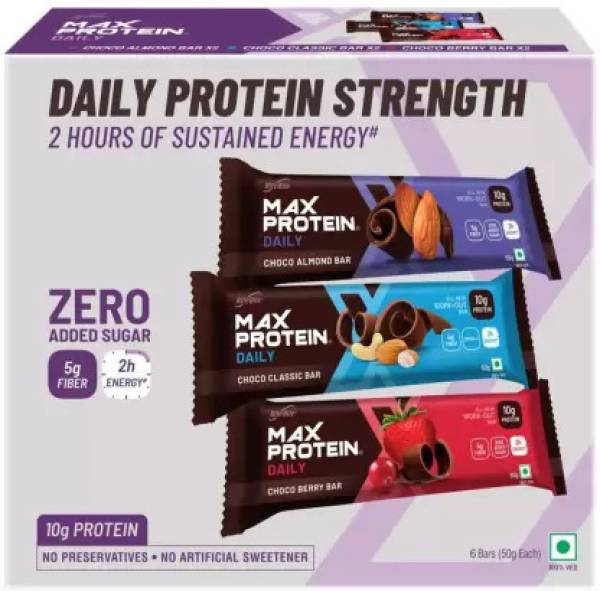 RiteBite Max Protein Daily Assorted 10g Protein Bars with 5g Fiber, 0 Added Sugar, 21 Vit. & Minerals Protein Bars