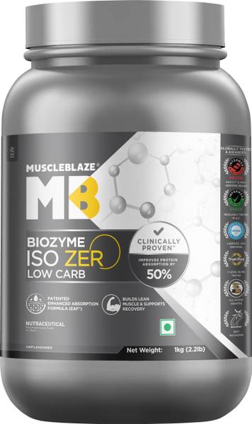MUSCLEBLAZE Biozyme Iso-Zero, Low Carb Isolate, 27 g Per Scoop Whey Protein