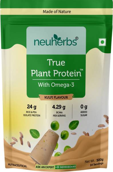 Neuherbs True Plant Protein Powder With Omega 3 (Digestive Enzymes&Probiotics) 24g | 100% Plant-Based Protein
