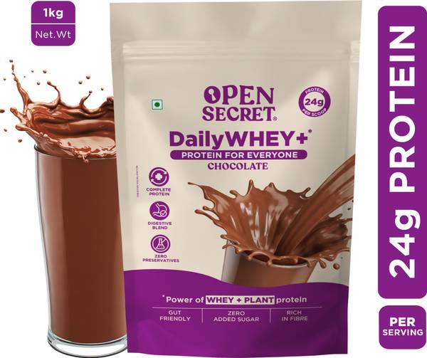 OPEN SECRET 1 kg India's 1st Whey+ Protein Powder - Complete Protein with Whey and Plant Protein Blends