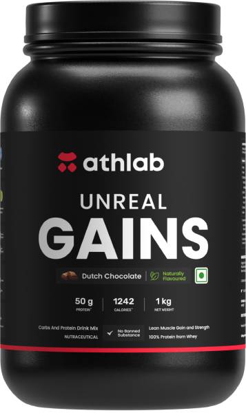 Athlab Unreal Gains, Organic Tapioca, Naturally Flavoured & Sweetened with Monk Fruit - Weight Gainers/Mass Gainers