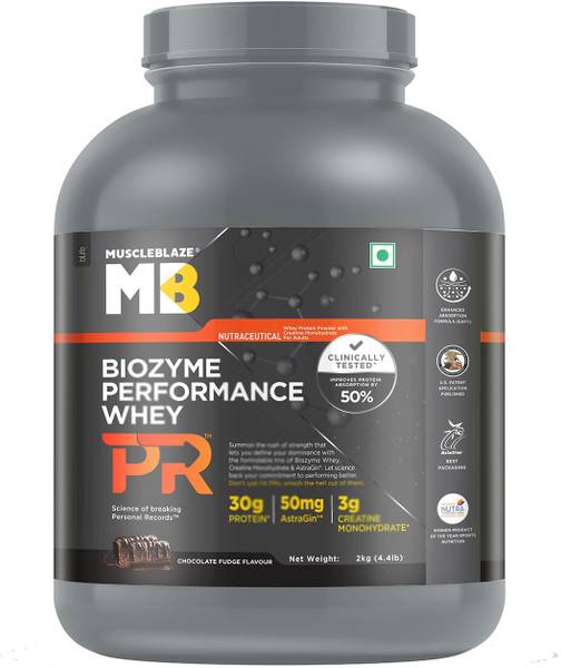 MUSCLEBLAZE Biozyme Performance Whey Protein PR with Creatine Monohydrate & AstraGin Whey Protein
