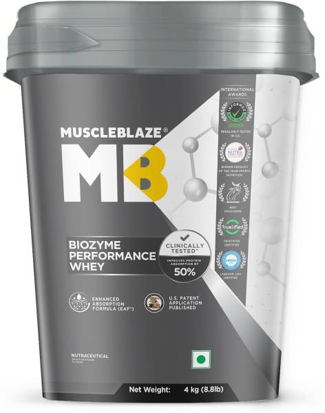 MUSCLEBLAZE Biozyme Performance Whey Protein, Informed Choice UK & Labdoor USA Certified Whey Protein