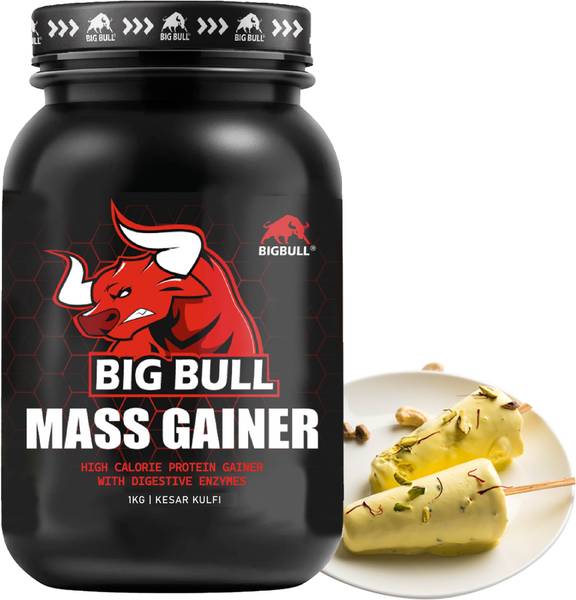 Big Bull High Protein Muscle Mass & Weight Gainer for Men & Women (1KG, Kiser Kulfi ) Weight Gainers/Mass Gainers