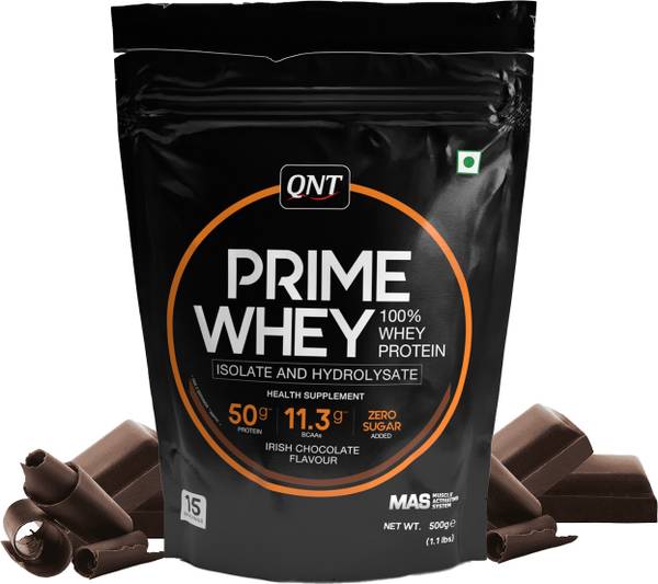 QNT Prime Whey, 100 Whey Protein with whey Isolate, 500g, Irish