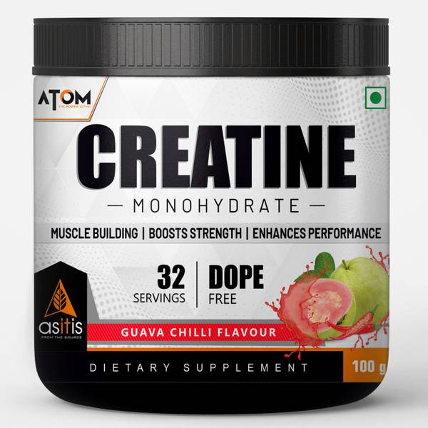 AS-IT-IS Nutrition ATOM Creatine Monohydrate 100g - 32 Servings |Guava Chilli Flavour Creatine