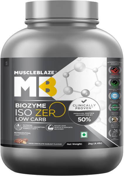 MUSCLEBLAZE Biozyme Iso-Zero, Low Carb Isolate, 26.4g Per Scoop Whey Protein