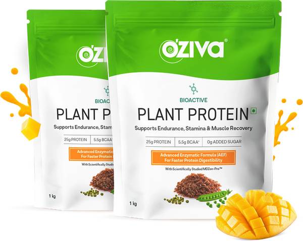 OZiva Bioactive Plant Protein (25g Vegan Protein) for Endurance & Muscle Recovery Plant-Based Protein