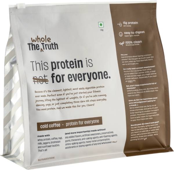 The Whole Truth Whey Protein Powder for Everyone|15g Protein/Scoop|Clean, Light, Easy to Digest Whey Protein
