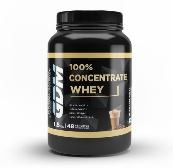 gdm nutraceuticals llp Whey Concentrate with 24g Protein, 11.2g EAA, 5.2g BCAA & 4.2g Glutamine Acid Whey Protein