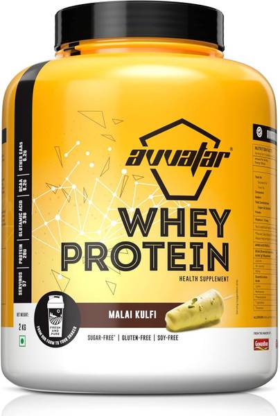 avtar WHEY PROTEIN | 2Kg | Malai Kulfi Flavour | 28g Protein | 57 Servings Whey Protein