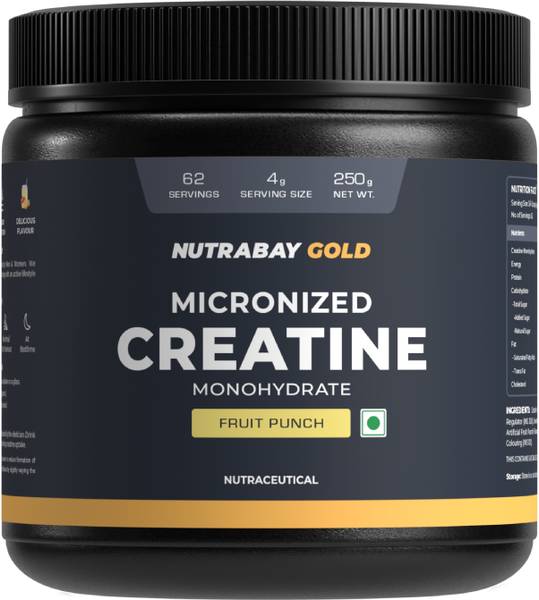 Nutrabay Gold Micronized Creatine Monohydrate, Pre/Post Workout, Flavoured Amino Acid Creatine