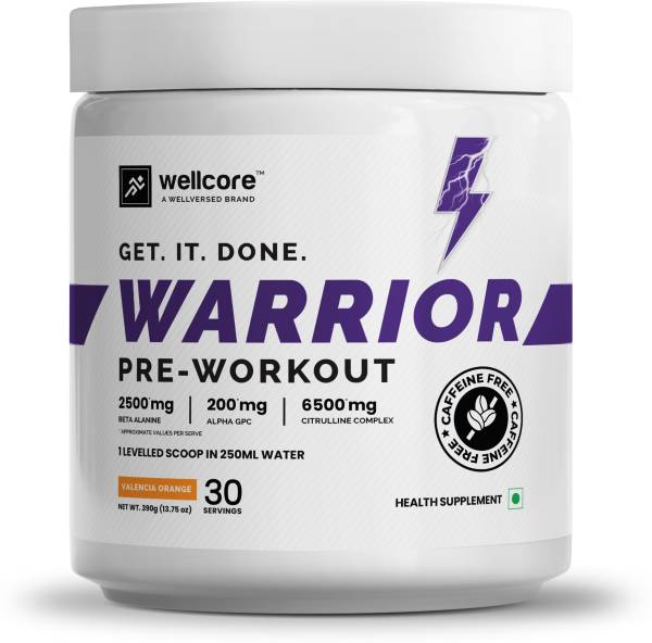 Wellcore Warrior Pre Workout | Caffeine Free | Explosive Strength | Intensified Focus Pre Workout