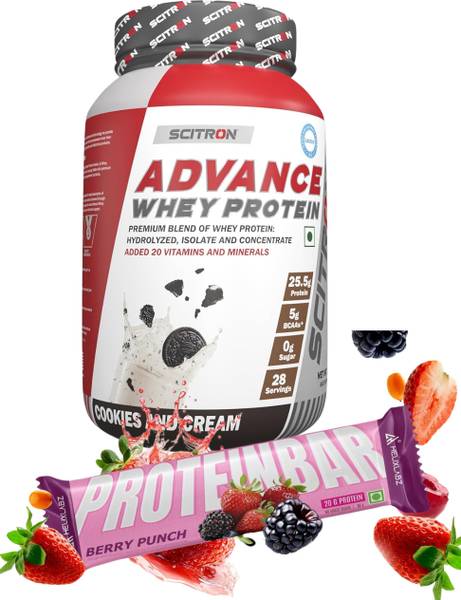 Scitron Advance Whey Protein 1Kg (Cookies and Cream ) Whey Protein