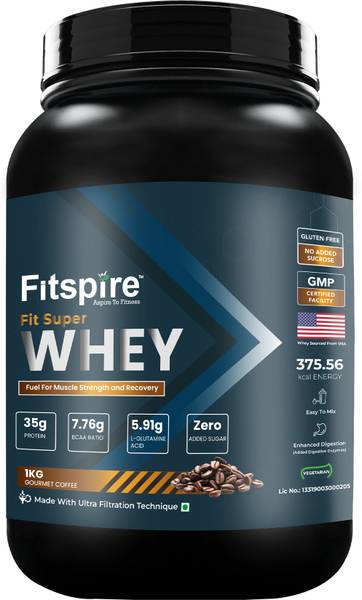 Fitspire Super Fit Whey Protein Zero Added sugar | Powder Supplement | Muscle Strength Whey Protein