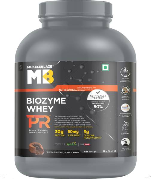 MUSCLEBLAZE Biozyme Whey Protein PR with Creatine Monohydrate & AstraGin Whey Protein