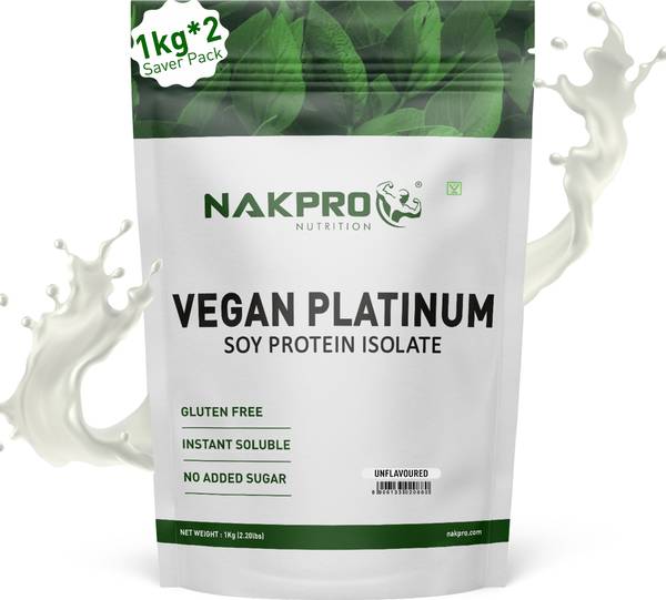 Nakpro Vegan Soy Protein Isolate Plant Protein Supplement Powder 1kg*2 Plant-Based Protein