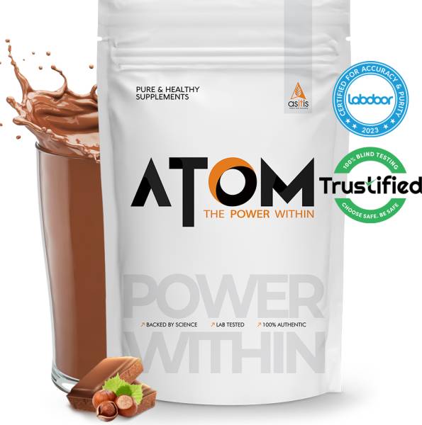 AS-IT-IS Nutrition ATOM Whey Protein 3lbs, 27g protein, Isolate & Concentrate, Choco Hazel Fusion Whey Protein