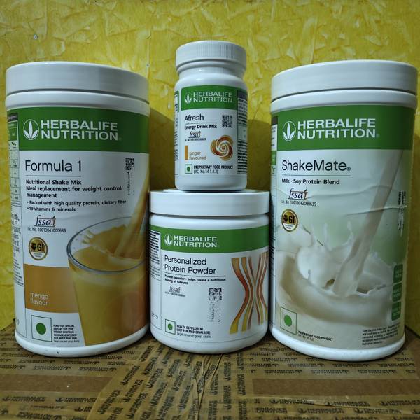 Herbalife Nutrition WEIGHT LOSS COMBO F 1 MANGO SHAKE SHAKEMATE PROTEIN POWDER 200GM AFRESH GINGER Nutrition Bars