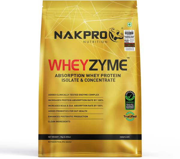 Nakpro WheyZyme Whey Protein Isolate & Concentrate | Informed Choice & Trustified | Whey Protein