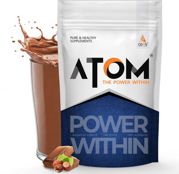 AS-IT-IS Nutrition ATOM PWR Whey Protein with Enzymes, 24g Protein, 1Kg, Choco Hazel Fusion Whey Protein