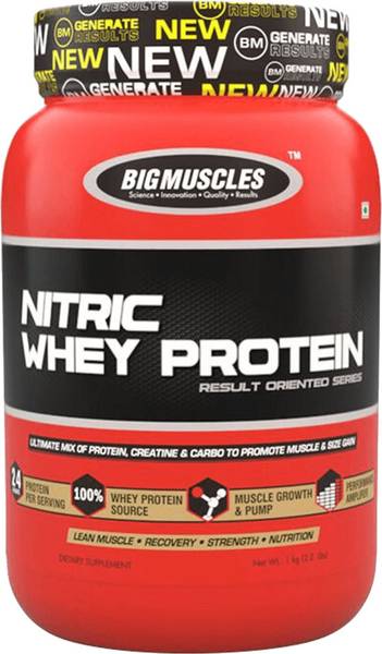BIGMUSCLES NUTRITION Big Muscles Nutrition Nitric Whey Protein - 900 Gm (Free Shaker/ Vest) Whey Protein