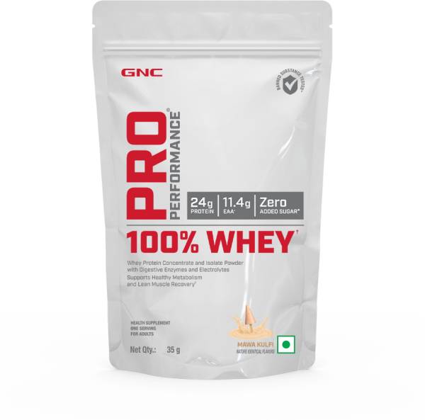 GNC Pro Performance 100% Whey Protein Powder | Mawa Kulfi | 35 Gm Whey Protein