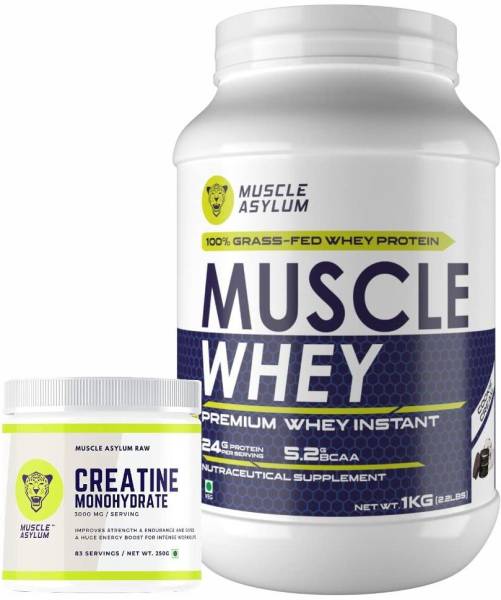 Muscle Asylum Muscle Whey 100% Whey Protein & Creatine Monohydrate Powder 250g Whey Protein