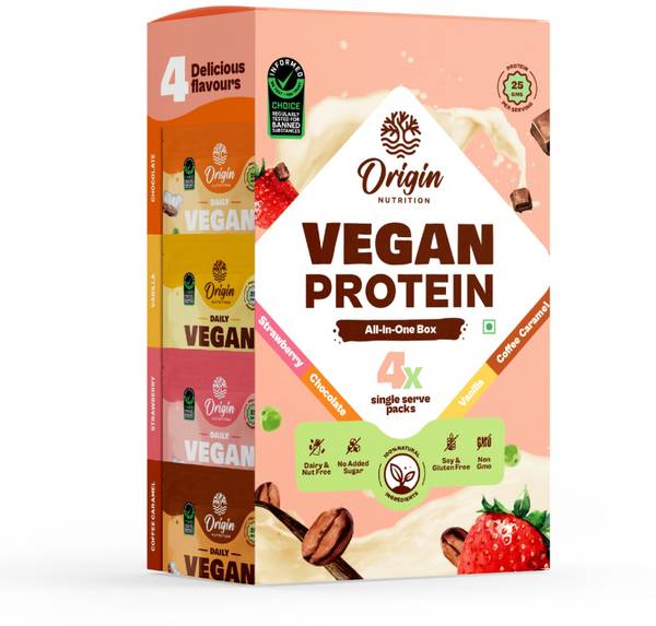 Origin Nutrition 100 Natural Vegan Protein Powder, Multi Flavour Pack