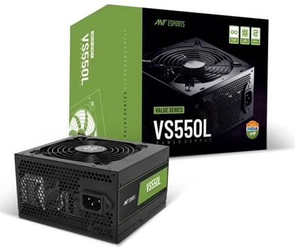 Ant Esports VS550L Power Supply 550 Watts Computer PSU with 4 SATA Cables