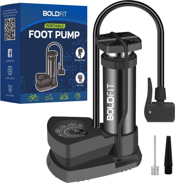BOLDFIT Air Pump for Bike Car and Cycle Tyres with Meter Car Tyre Pump Bicycle Inflator Bicycle, Football Pump, Volleyball Pump Pump