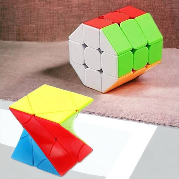 Kiddie Castle Combo of 3x3 Barrel Cube & 3x3 Twist Cube High Speed Magic Cube