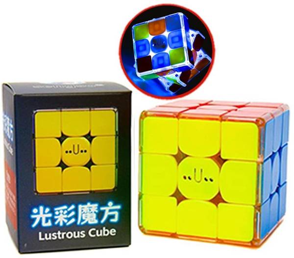 Cuberkart Sengso Lustrous Light-Up 3x3 Magnetic Speed Cube Stickerless Puzzle