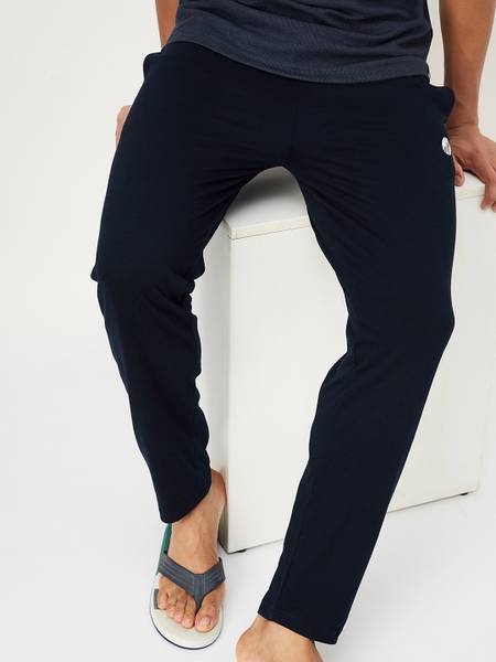 MAX Solid Men Dark Blue Track Pants