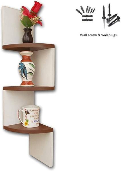 CraftOnline Wooden, MDF (Medium Density Fiber) Wall Shelf