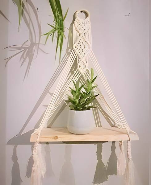 Xtenshion Crafts Xtenshion Crafts Wooden Wall Macre Pine for Home & Flat Wooden Wall Shelf