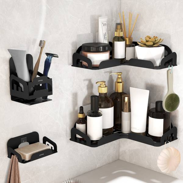 Plantex Corner Shelf for Bathroom/Soap Dish for Kitchen/Wall Mount ...
