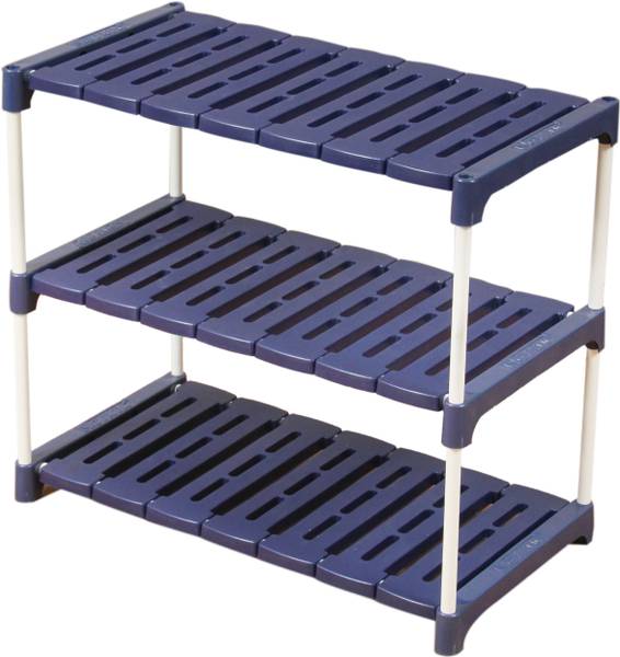 Novatic 3-Tier Multipurpose Kitchen Storage Rack, Book Stand, Floating Wall Shelves Iron, Plastic Wall Shelf