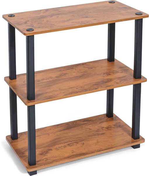 Livzing 3Tier DIY Turn N Tube Wooden Bedside Table / Multipurpose Storage Organizer Wooden Wall Shelf