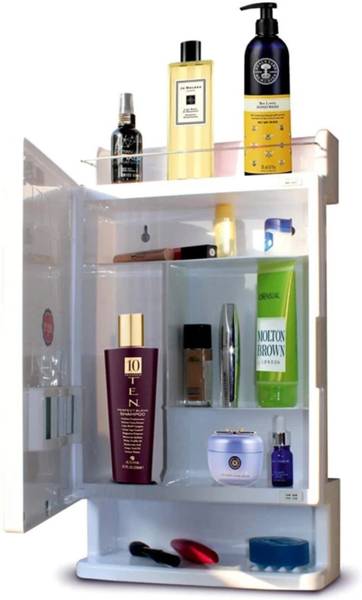 Flipkart SmartBuy New Rich Look Bathroom Cabinet, Strong Plastic Bathroom Shelves, Mirror Plastic Plastic Wall Shelf