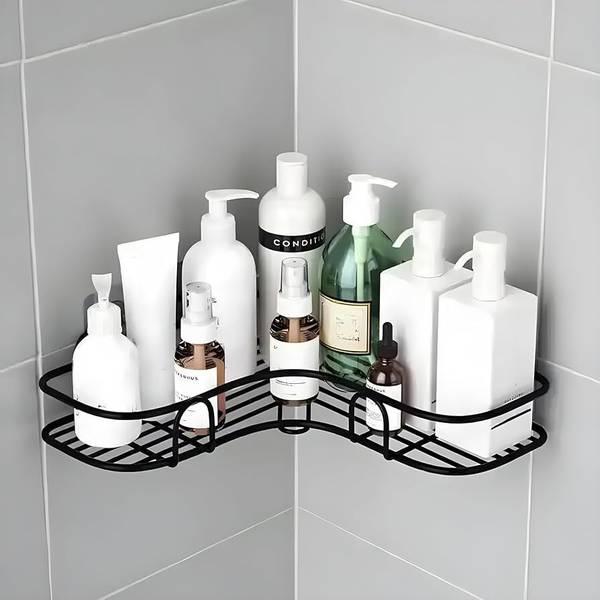 Landwood Self-Adhesive Shelf/Storage Organizer for Bathroom Iron Wall Shelf