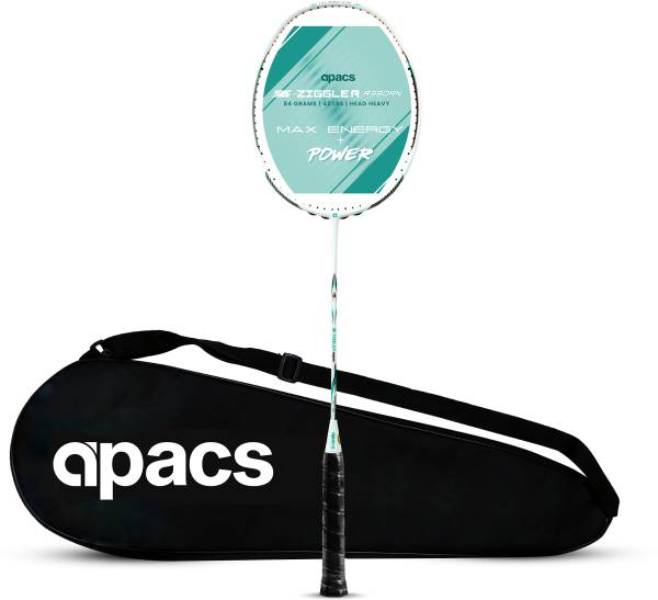 apacs Z-Ziggler Reborn Max Energy & Power | 42LBS Hi-Tension | Slim Shaft | Head Heavy White Unstrung Badminton Racquet