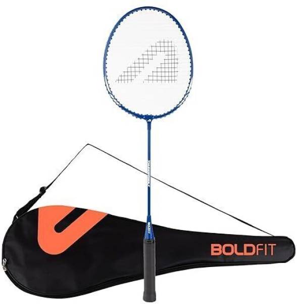 BOLDFIT Badminton Racquet with Cover Bag Badminton Racket Shuttle Racket Shuttle Bat Blue Strung Badminton Racquet