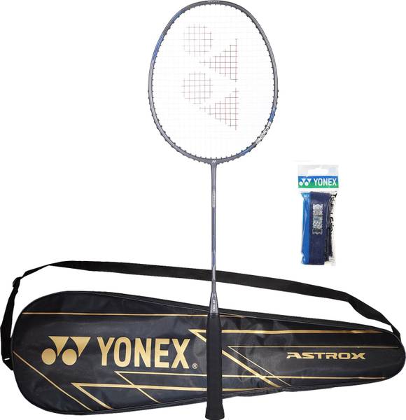 YONEX Combo of 2, 1 Astrox Attack 9 Badminton Racket, 1 Towel Grip Grey Strung Badminton Racquet