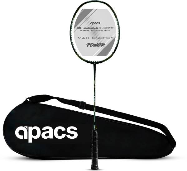 apacs Z-Ziggler Reborn Max Energy & Power | 42LBS Hi-Tension | Slim Shaft | Head Heavy Black Unstrung Badminton Racquet