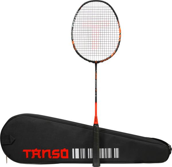 Tanso Arashi 1.0 Full Graphite Ultra Light Weight Carbon Fibre Strung Badminton Racket Orange Strung Badminton Racquet