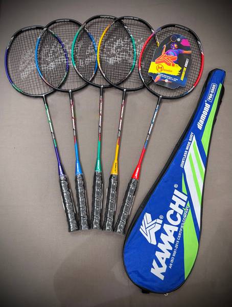 Microtics Kamachi Diamond Pro-5509 Badminton Racquet | Full Cover | Jointless wide Racquet Multicolor Strung Badminton Racquet