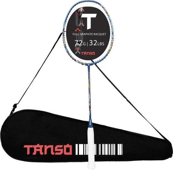 Tanso Methane 1.0 Full Graphite 72 g Ultra Light Weight Carbon Fibre Blue Strung Badminton Racquet